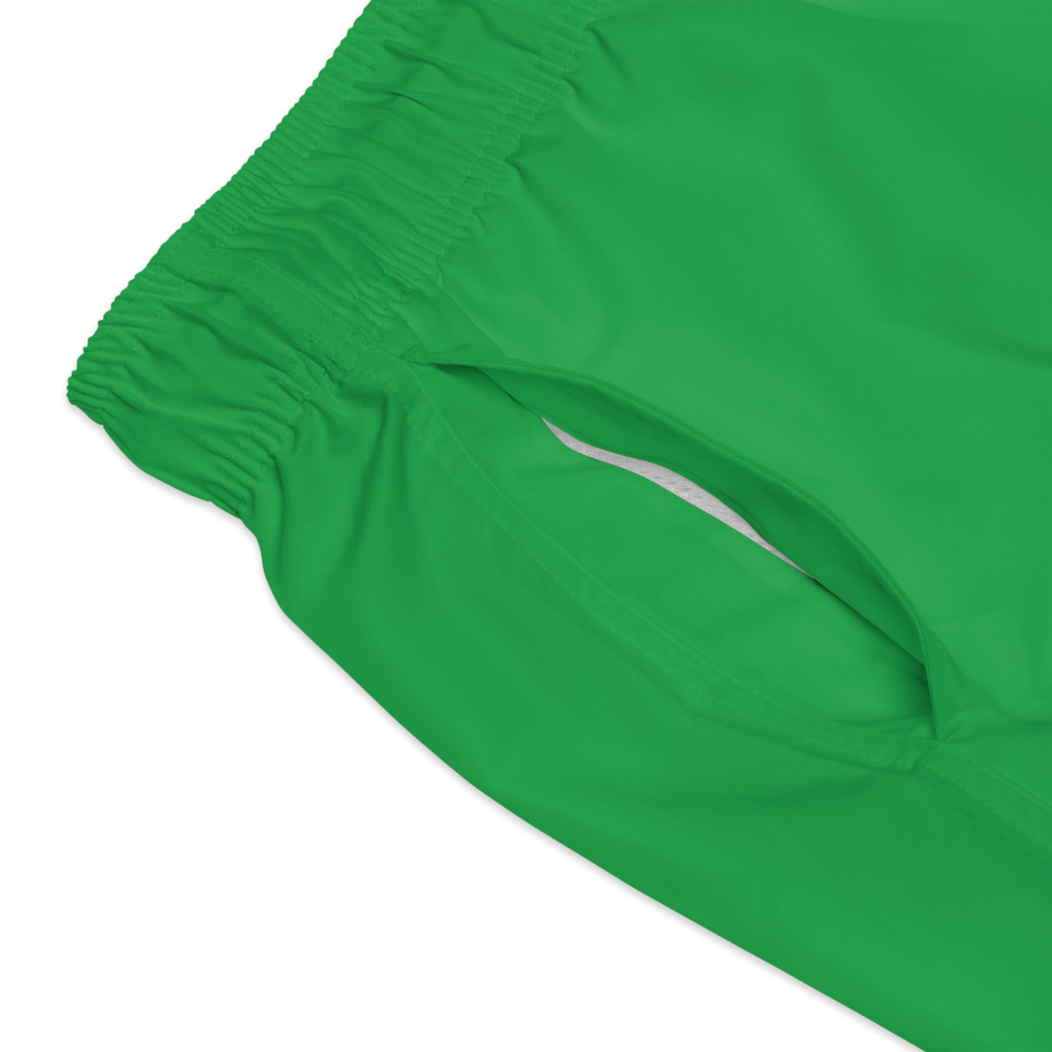 White Swim Trunks with Minimal Compass Logo — Men's Beach Shorts