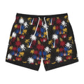 Tropical Palm Swim Trunks — Red, White & Blue Firework Palm Pattern