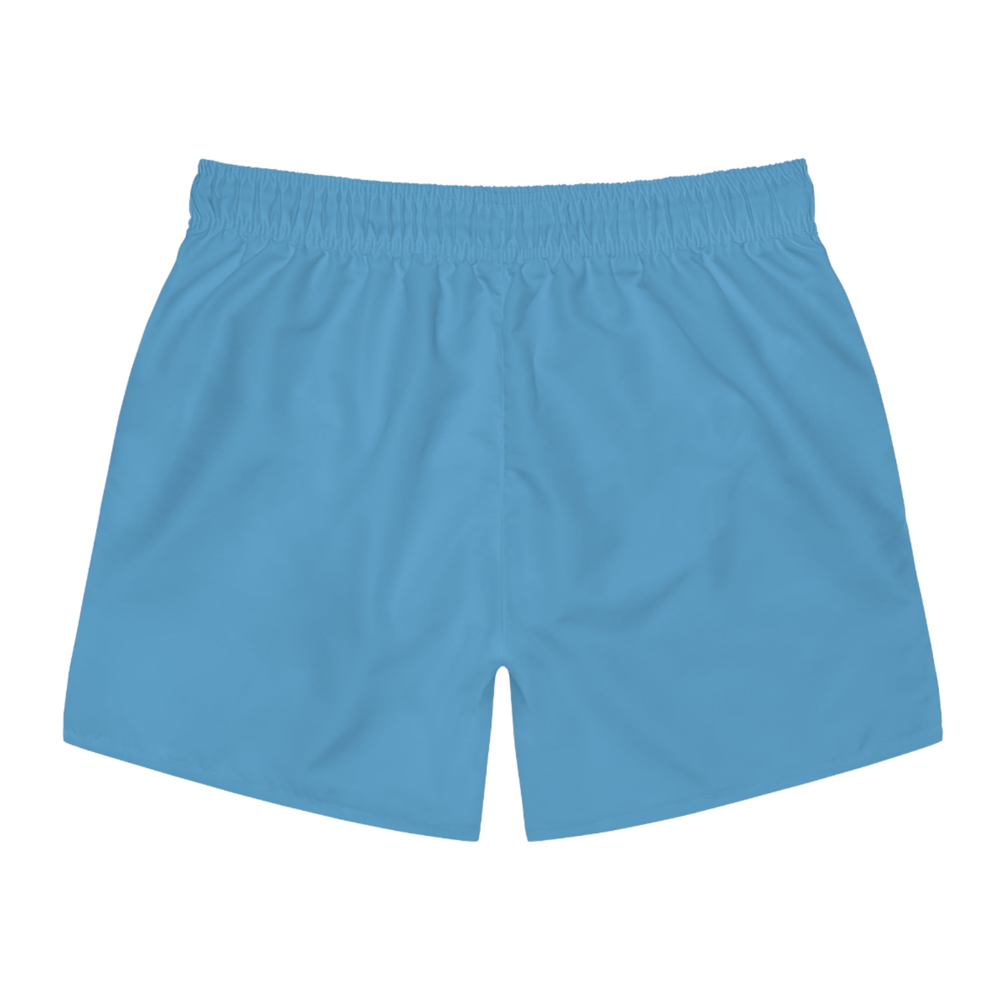 Light Blue Swim Trunks – Minimal Beach Shorts with Subtle Logo